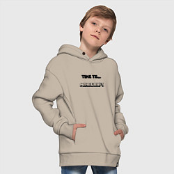Толстовка оверсайз детская Time to minecraft, цвет: миндальный — фото 2