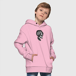 Толстовка оверсайз детская Punks skulls, цвет: светло-розовый — фото 2