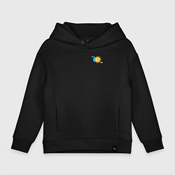 Толстовка оверсайз детская Луна и солнце, цвет: черный