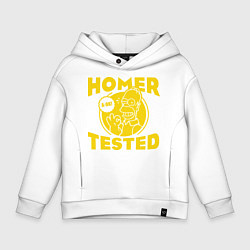 Толстовка оверсайз детская Homer tested, цвет: белый