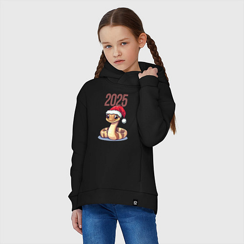 Детское худи оверсайз Коричневая змейка 2025 / Черный – фото 3