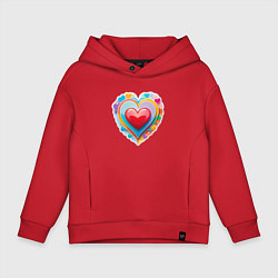 Детское худи оверсайз Сердце с маленькими сердечками