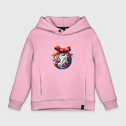 Детское худи оверсайз Футбольный новогодний шар