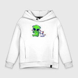 Детское худи оверсайз Пришелец и питомец