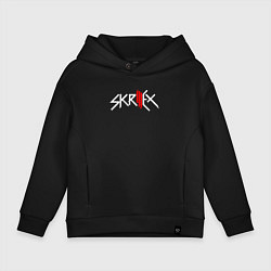 Толстовка оверсайз детская Skrillex - logo, цвет: черный