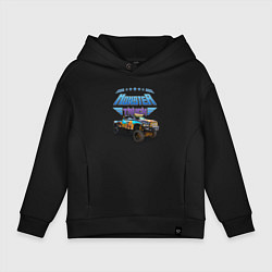 Толстовка оверсайз детская Monster truck, цвет: черный
