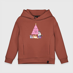 Детское худи оверсайз Котики под елкой