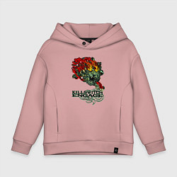 Толстовка оверсайз детская Грифон killswitch engage, цвет: пыльно-розовый