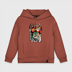 Толстовка оверсайз детская Человек-бензопила Пауэр пила, цвет: кирпичный