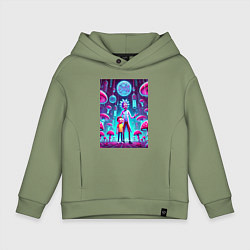 Детское худи оверсайз Rick and Morty among neon mushrooms - ai art fanta