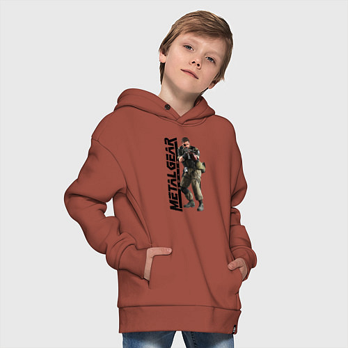 Детское худи оверсайз Снейк Солид / Кирпичный – фото 4