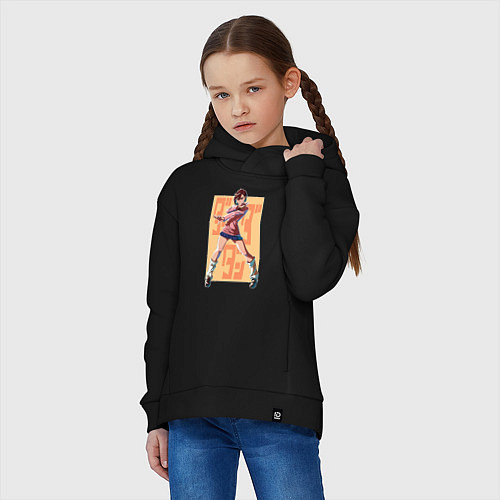 Детское худи оверсайз Momo Ayase / Черный – фото 3