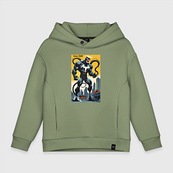 Толстовка оверсайз детская Trump-Venom superhero - ai art fantasy, цвет: авокадо