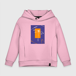 Толстовка оверсайз детская Силуэт стрекозы-коллаж, цвет: светло-розовый