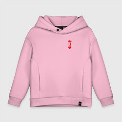 Толстовка оверсайз детская Королева Черви - для пары, цвет: светло-розовый