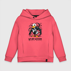 Толстовка оверсайз детская Venom-Duck - meme, цвет: коралловый