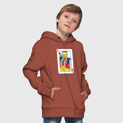 Детское худи оверсайз Король Гомер / Кирпичный – фото 4