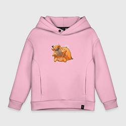 Толстовка оверсайз детская Влюбленная капибара, цвет: светло-розовый
