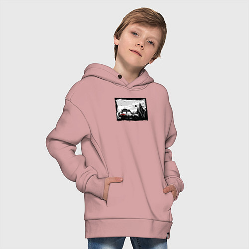 Детское худи оверсайз Дикая страна / Пыльно-розовый – фото 4