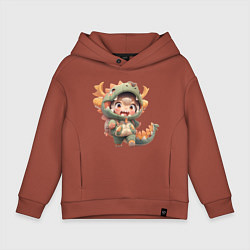 Детское худи оверсайз Ребенок в костюме дракона
