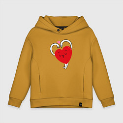 Толстовка оверсайз детская Love hands, цвет: горчичный