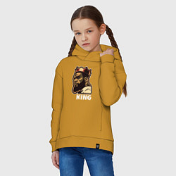 Толстовка оверсайз детская Король Леброн Джеймс, цвет: горчичный — фото 2