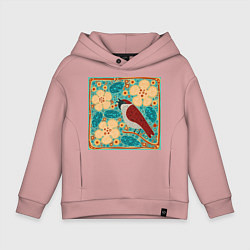 Детское худи оверсайз Воробей на ветке яблони