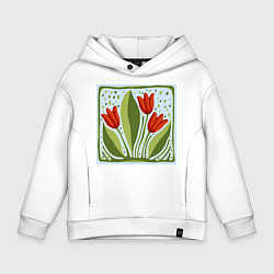 Детское худи оверсайз Цветущие тюльпаны