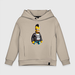 Детское худи оверсайз The harsh Homer Simpson - punks not dead