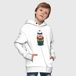 Толстовка оверсайз детская Матрешка в шлеме штурмовика звездные войны, цвет: белый — фото 2