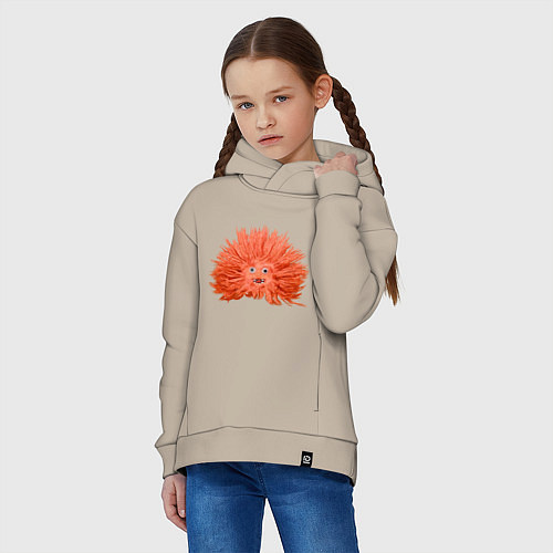 Детское худи оверсайз Сartoon monster fluffy orange / Миндальный – фото 3