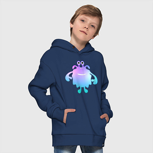 Детское худи оверсайз Monster cartoon blue purple / Тёмно-синий – фото 4