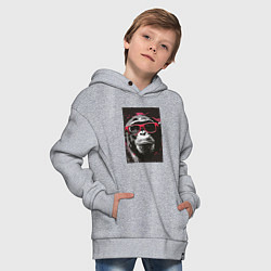 Толстовка оверсайз детская Мартышка в очках, цвет: меланж — фото 2