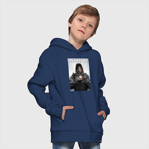 Детское худи оверсайз Death Stranding - Norman Reedus / Тёмно-синий – фото 4