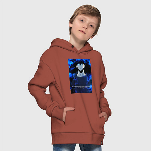 Детское худи оверсайз Sung Jinwoo / Кирпичный – фото 4