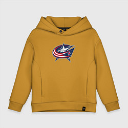 Толстовка оверсайз детская Columbus blue jackets - hockey team - emblem, цвет: горчичный