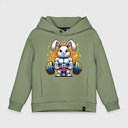 Детское худи оверсайз Gym bunny barbell