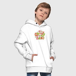 Толстовка оверсайз детская Groovy baby, цвет: белый — фото 2