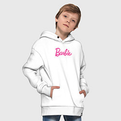 Толстовка оверсайз детская Барби надпись, цвет: белый — фото 2
