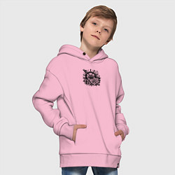 Толстовка оверсайз детская Штурвал и две розы, цвет: светло-розовый — фото 2