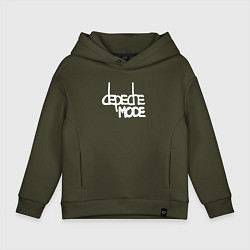 Толстовка оверсайз детская Depeche Mode - exciter logo, цвет: хаки