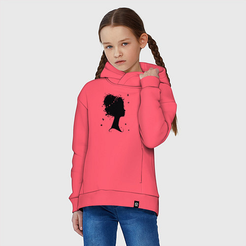 Детское худи оверсайз Flower girl / Коралловый – фото 3