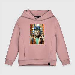 Детское худи оверсайз Рик Санчес в Нью-Йорке - нейроарт