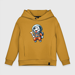 Детское худи оверсайз Dalmatian cosmonaut puppy with a bone