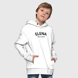 Толстовка оверсайз детская Elena never alone - motto, цвет: белый — фото 2