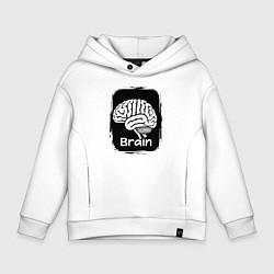 Детское худи оверсайз Мозг на черном