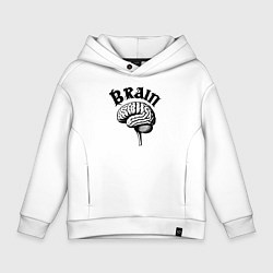 Толстовка оверсайз детская Мозговой центр, цвет: белый