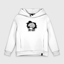 Детское худи оверсайз Мозг в черной краске