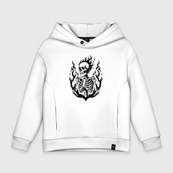 Детское худи оверсайз Огненный скелет