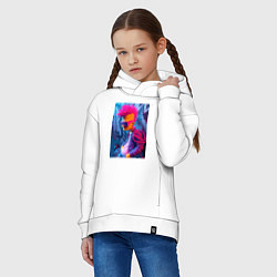 Толстовка оверсайз детская Bart Simpson - punk, цвет: белый — фото 2